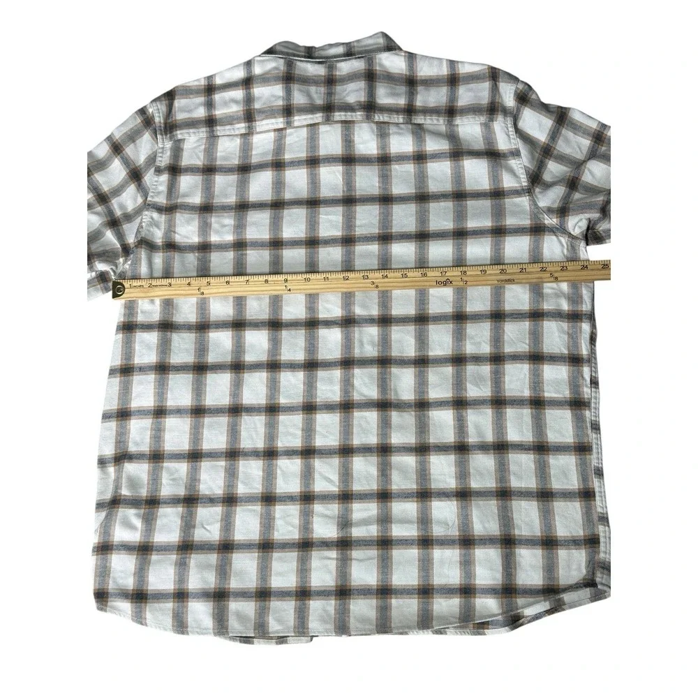 Men's Patagonia Organic Cotton Flannel Beige Gray Plaid Sz XL‎ READ - Picture 3 of 12